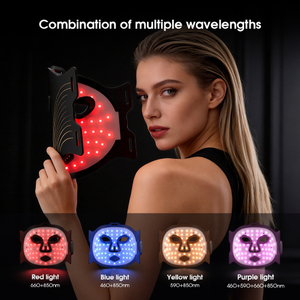 MEZANS 84LED masque Facial Photon 450/660/850nm Tri-spectre Silicone sans fil masque de th&eacute;rapie &agrave; la lumi&egrave;re rouge dispositif de beaut&eacute; du visage &agrave; domicile