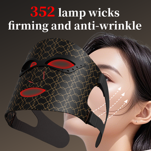 Spa grau 7 cores led m&aacute;scara de terapia de luz vermelha infravermelho distante pdt silicone macio rejuvenescimento da pele f&oacute;ton facial uso dom&eacute;stico