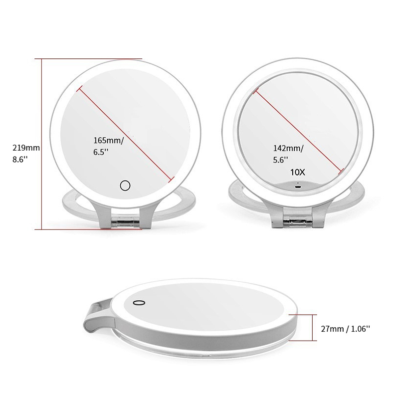 Espejo de maquillaje LED compacto PM422